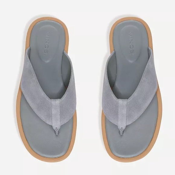 Vince ​Dean Men's Thong Toe Smoke‎ Suede Sandals Size 9 42.5 - Picture 1 of 8